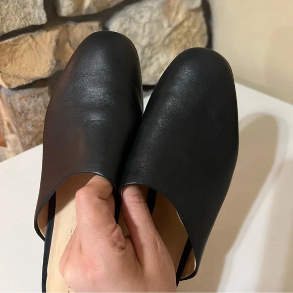 Clarks Pure Blush Leather Black Mules Size 8.5 - Picture 7 of 10